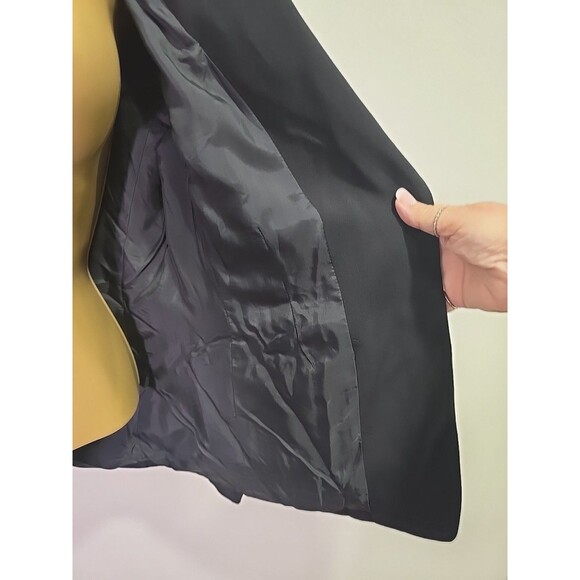 Anne Klein Black Tailored Blazer Womens Sz 10P Minimalist Classic Career Simple - Picture 4 of 9